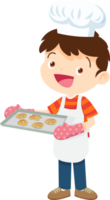 Cooking children boy Little kids making delicious food professional chef png