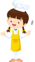 Cooking children girl Little kid making delicious food professional chef png