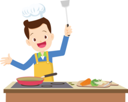 schattig Koken chef tekenfilm png