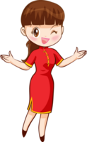 mooi Chinese vrouw karakter in traditioneel stijl jurk png