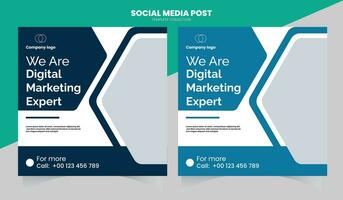 Digital marketing web banner and corporate social media post template vector