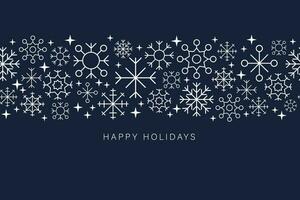 Winter dark blue background with falling snow. Xmas decoration. Vector illustration.