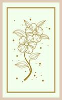 hand drawn flower and leaves realistic vector