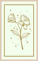 hand drawn flower and leaves realistic vector