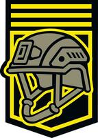 military chevron combat helmet vector