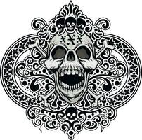 Gothic sign with skull, grunge vintage design t shirts vector