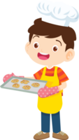 Cooking children boy Little kids making delicious food professional chef png