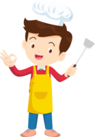 Cocinando niños chico pequeño niños haciendo delicioso comida profesional cocinero png