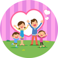 Family character-father mother and children png