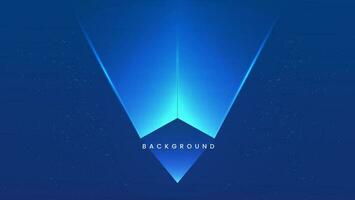 Blue neon lights in triangle shape background vector