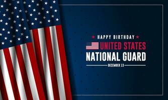 United States National Guard Birthday December 13 Background Vector Illustration