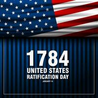 United States Ratification Day January 14 Background Vector Illustration