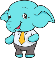 schattig olifant tekenfilm mascotte karakter png