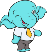 schattig olifant tekenfilm mascotte karakter png