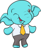 carino elefante cartone animato portafortuna personaggio png