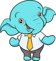 söt elefant tecknad serie maskot karaktär png
