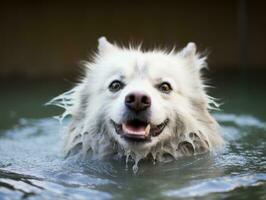 sereno perro disfrutando un masaje a un mascota spa ai generativo foto