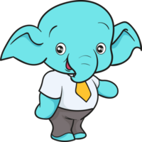 linda elefante dibujos animados mascota personaje png