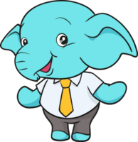 cute elephant cartoon mascot character png