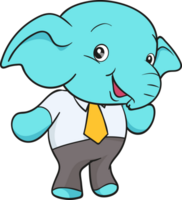 cute elephant cartoon mascot character png