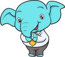 carino elefante cartone animato portafortuna personaggio png