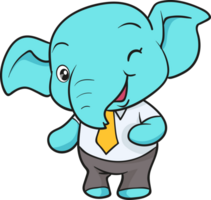 söt elefant tecknad serie maskot karaktär png