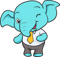 mignonne l'éléphant dessin animé mascotte personnage png