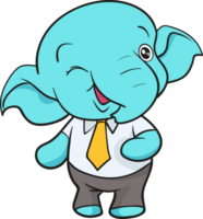 cute elephant cartoon mascot character png