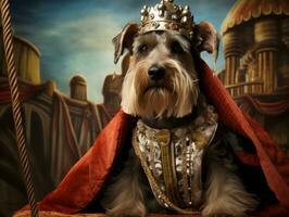 Regal dog with a regal stance in a royal setting AI Generative photo