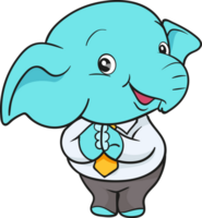 carino elefante cartone animato portafortuna personaggio png