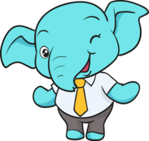 carino elefante cartone animato portafortuna personaggio png