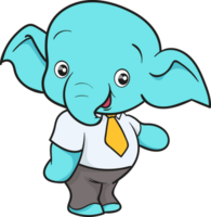 schattig olifant tekenfilm mascotte karakter png