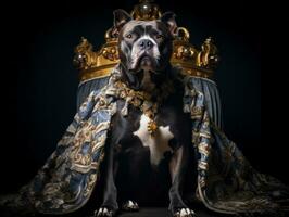 Regal dog with a regal stance in a royal setting AI Generative photo