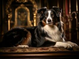 Regal dog with a regal stance in a royal setting AI Generative photo