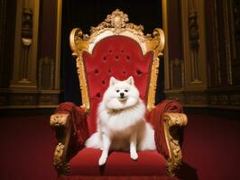 Regal dog with a regal stance in a royal setting AI Generative photo