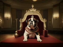 Regal dog with a regal stance in a royal setting AI Generative photo