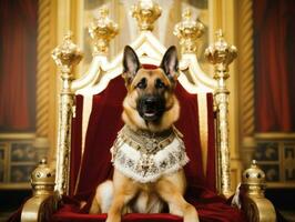 Regal dog with a regal stance in a royal setting AI Generative photo