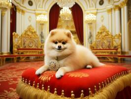 Regal dog with a regal stance in a royal setting AI Generative photo