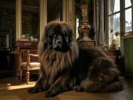 Regal dog with a regal stance in a royal setting AI Generative photo