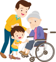 Wheelchair people for elderly and handicapped patients png