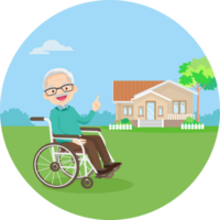 Wheelchair people for elderly and handicapped patients png