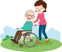 Wheelchair people for elderly and handicapped patients png