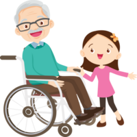 Wheelchair people for elderly and handicapped patients png