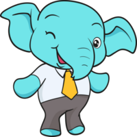 cute elephant cartoon mascot character png