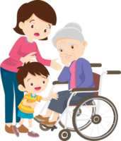 Wheelchair people for elderly and handicapped patients png