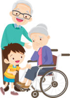 Wheelchair people for elderly and handicapped patients png