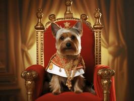 Regal dog with a regal stance in a royal setting AI Generative photo