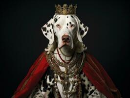 Regal dog with a regal stance in a royal setting AI Generative photo