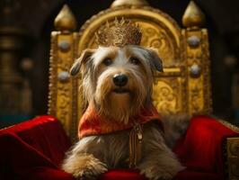 Regal dog with a regal stance in a royal setting AI Generative photo