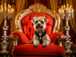 Regal dog with a regal stance in a royal setting AI Generative photo